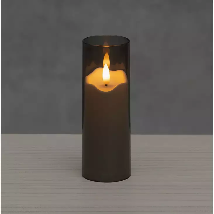 3D LED-pöytäkynttilä 15 cm savun harmaa - LED-kynttilät - 6410416578941 - 1