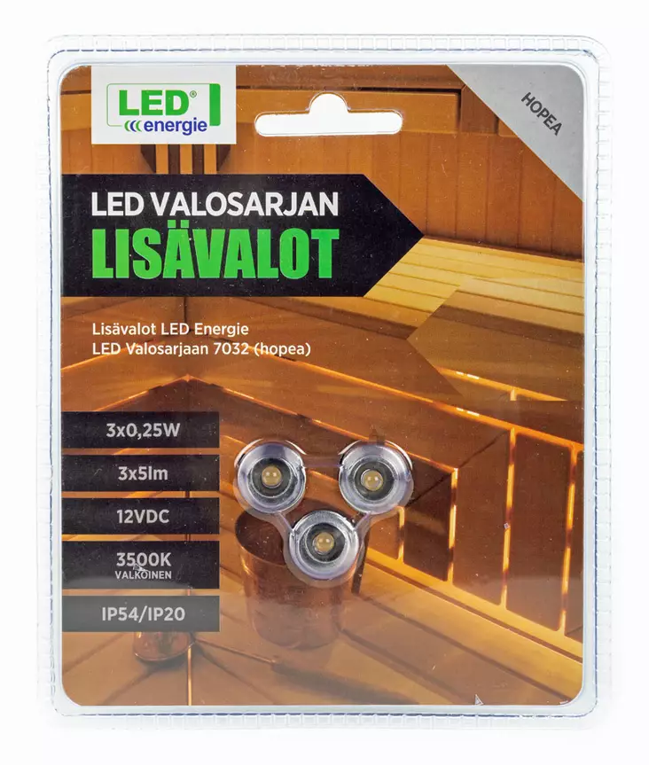 Ledvalosarjan Lisäosa Hopea 3Kpl - Saunavalaisimet - 6430066031511 - 1