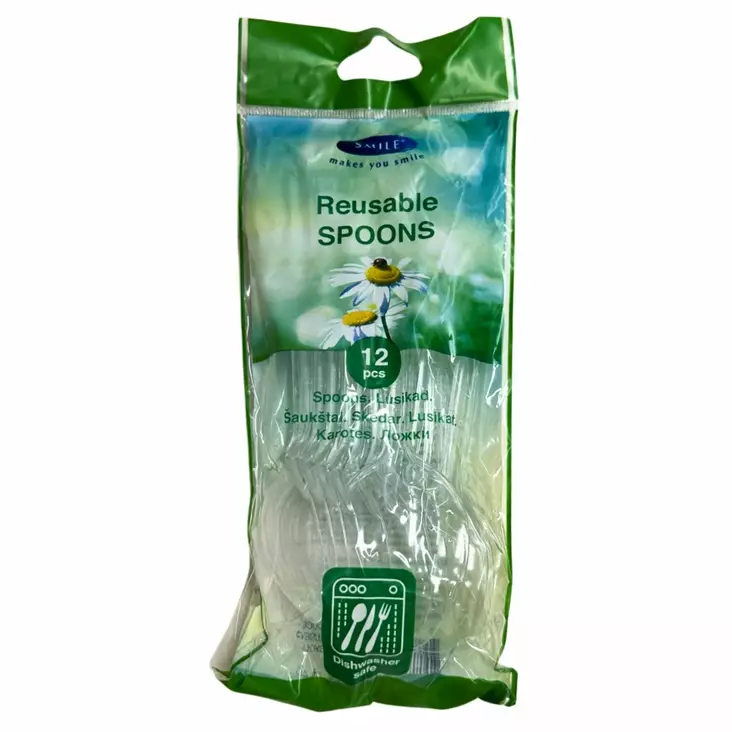 Uudelleenkäytettävät lusikat 12kpl. - Kertakäyttöaterimet - 4741186001011 - 1