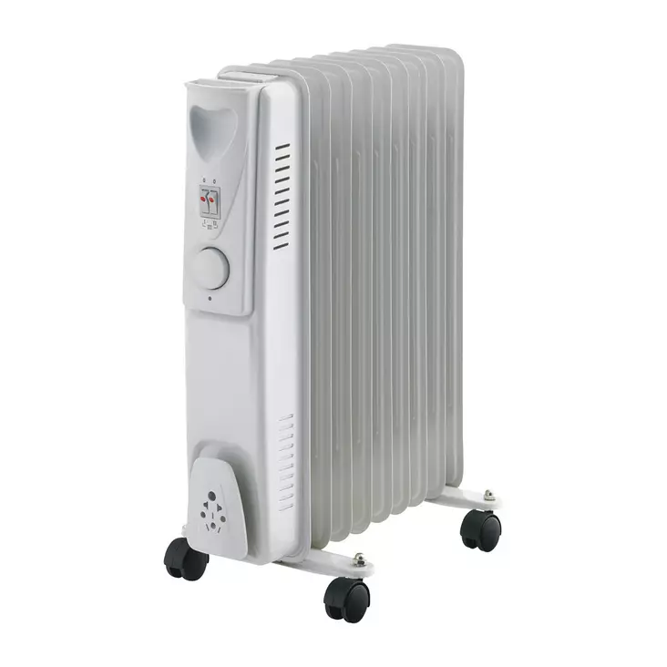 Öljytäytteinen lämmitin 2000W pyörillä - Patterit - 6438168121451 - 1