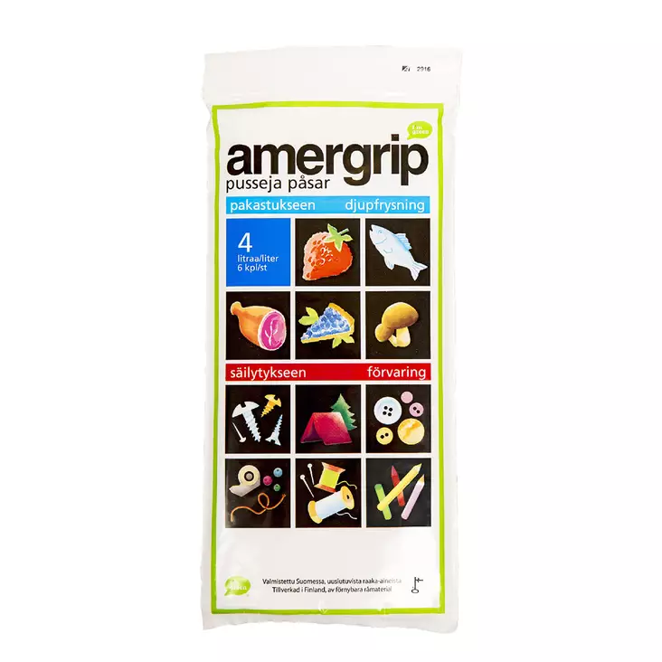 AMERGRIP 4 L 10KPL, 240x450*0,05 - Pakastuspussit ja -rasiat - 6430041692591 - 1