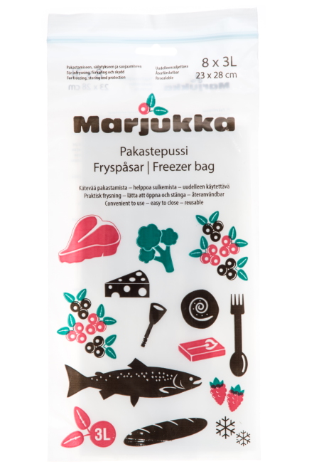 pakastepussi marjukka uudelleensuljettava pakastuspussi - Pakastuspussit ja -rasiat - 6410411983061 - 1