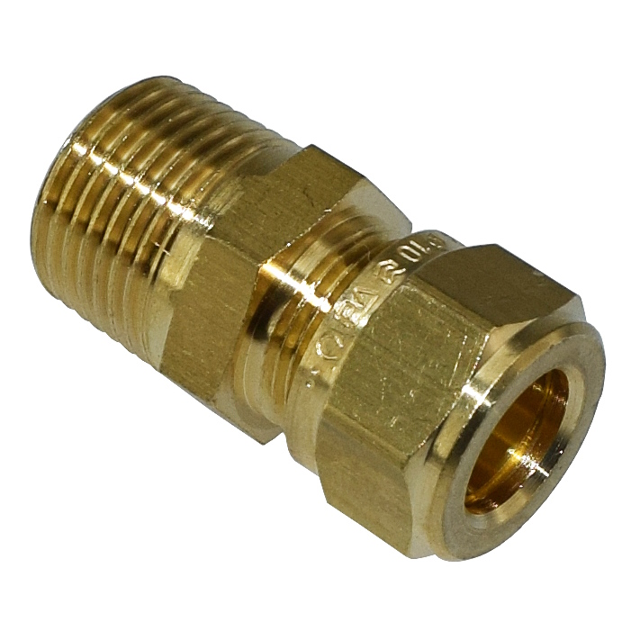 messinkinen puserrusliitin 3/8"-10 - Käyttövesiliittimet ja tarvikkeet - 6438140054401 - 1