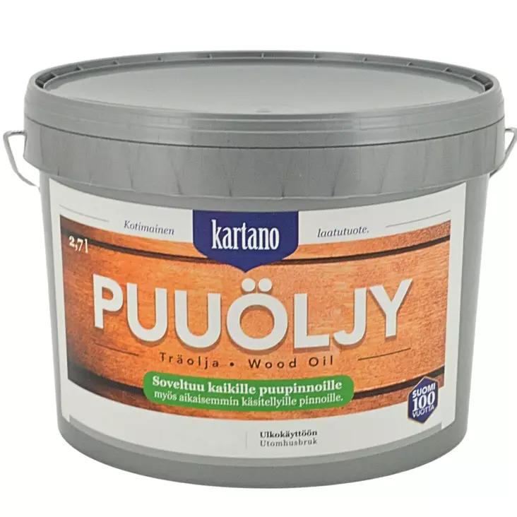 Puuöljy 2,7l Ruskea vesiohenteinen Kartano - Puuöljyt ja puunsuoja-aineet - 6438168097961 - 1