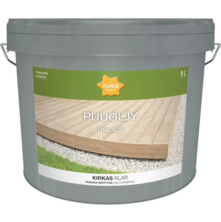 PUUÖLJY AQUA KIRKAS 9L ILVESMAALIT VESIOHENTEINEN - Puuöljyt ja puunsuoja-aineet - 6430026958971 - 1