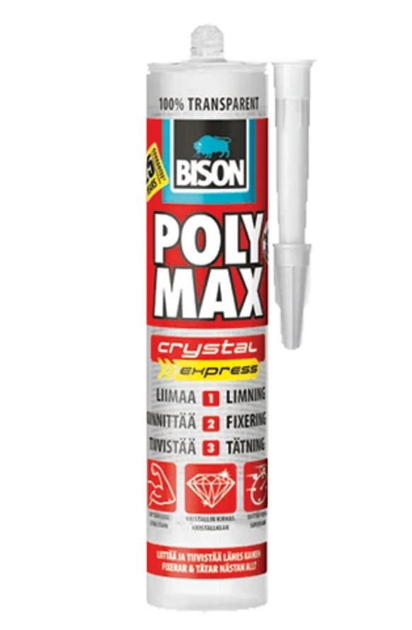 RAKENNUSLIIMA BISON Polymax Crystal Express 300 g - Muut liimat ja tiivisteet - 8710439206271 - 1