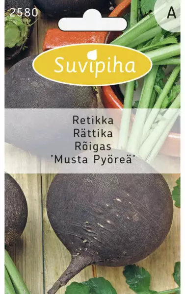 RETIKKA 1MUSTA PYÖREÄ - Vihannes, juures & yrttien siemenet - 8711117258001 - 1