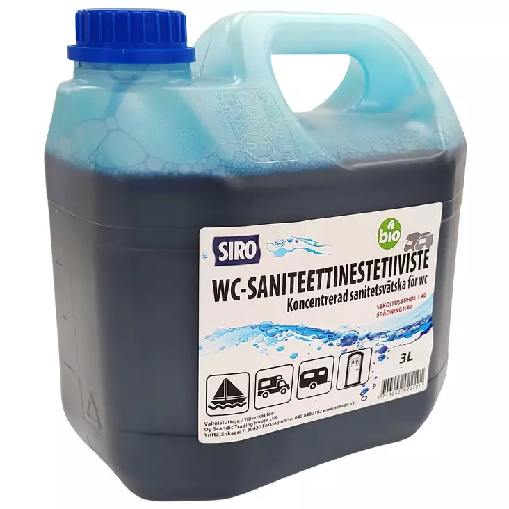 Saniteettineste s=C3=A4ili=C3=B6llisiin wc istuimiin karavaani - Caravan siivoustarvikkeet ja kemikaalit - 4743042022291 - 1