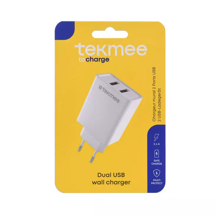 Tekmee seinälaturi 2 x USB - Laturit, kaapelit ja varavirtalähteet - 3661075314811 - 1