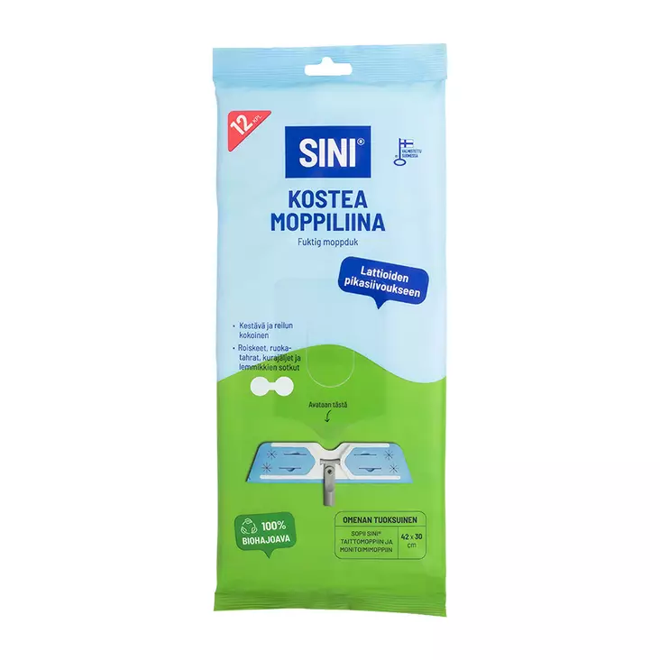 MOPPILIINA SINI KOSTEA 12KPL OMENANTUOKS - Lattiamopit ja vaihto-osat - 6423800037641 - 1