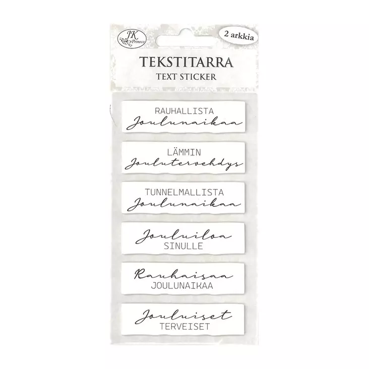 Tekstitarra Joulutervehdykset musta 2ark - Tarrat ja kiiltokuvat - 6417715090211 - 1