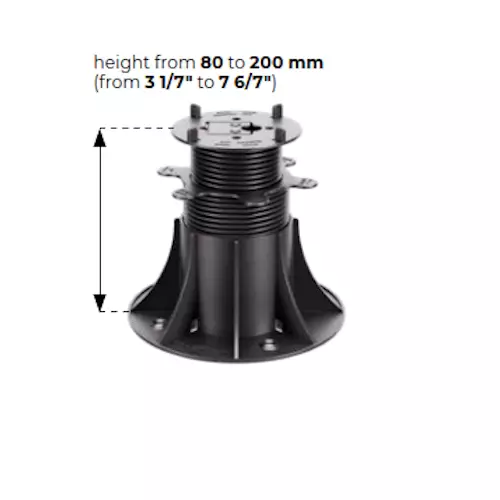 Terassijalka 80-200mm säädettävä - Terassiruuvit ja terassijalat - 6438168118611 - 1