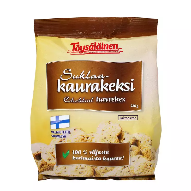 SUKLAA-KAURAKEKSI 220G TÖYSÄLÄINEN - Leivät, keksit ja leivonnaiset - 6409591001511 - 1