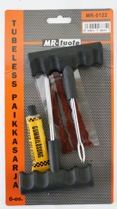 Tubeless renkaan paikkaussarja 6 osaa - Rengastarvikkeet - 6430013068751 - 1