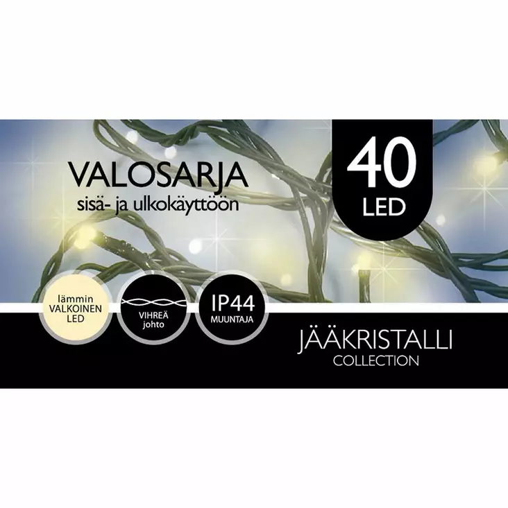 ULKOVALOSARJA LED 40Led Lämmin valkoinen - Valosarjat verkkovirta - 6438159053181 - 1