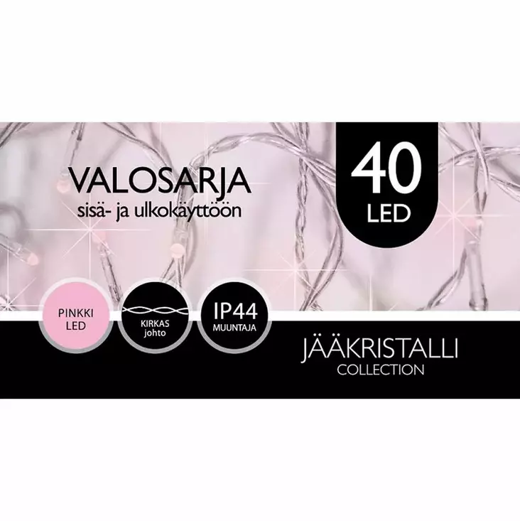 ULKOVALOSARJA LED 40Led Pinkki - Valosarjat verkkovirta - 6438159056601 - 1