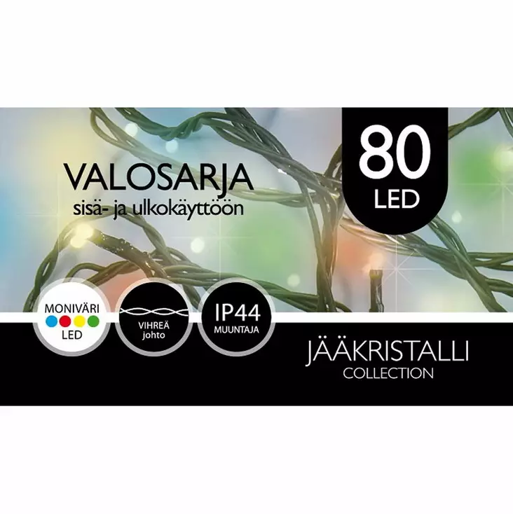 ULKOVALOSARJA LED 80Led Monivärinen - Valosarjat verkkovirta - 6438159119511 - 1