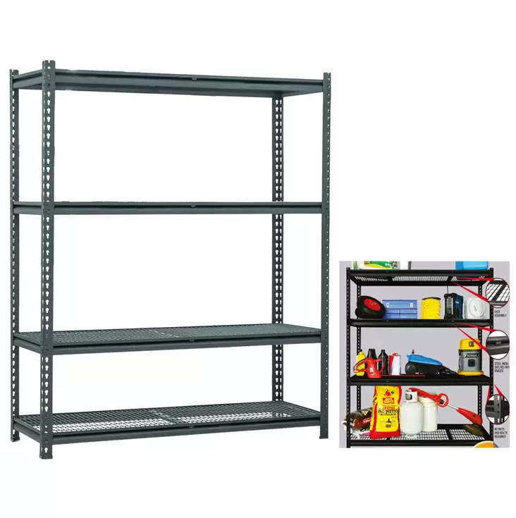 VARASTOHYLLY TERÄS PRO 150CM 4-TASOA - Varastohyllyt - 6438168095431 - 1