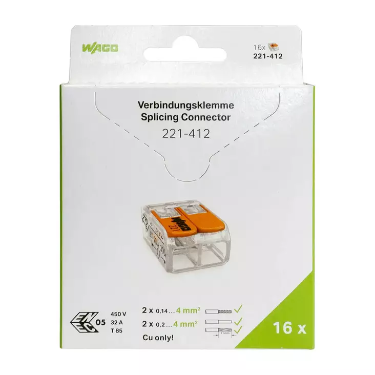 VIPULIITIN Wago 2-nap 16kp/pkt - Asennustarvikkeet, rasiat ja sulakkeet - 4066966001761 - 1