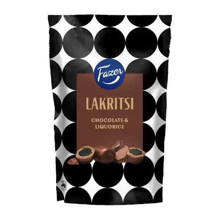 Fazer Lakritsi Chocolat karkkipussi 140g - Makeiset ja naposteltavat - 6416453061972 - 1