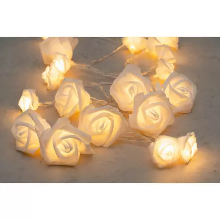 Ruusu paristovalosarja 20 LED valkoinen - Valosarjat paristokäyttöiset - 6410416419282 - 1