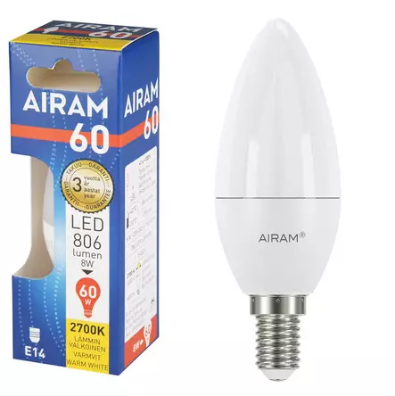 LED OP C38 8W/827 E14 - Lamput E14 kanta - 6435200248282 - 1