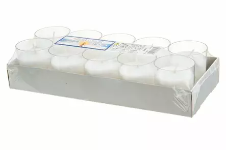 Lyhtykynttilä valkoinen 5x6 cm 10 kpl - Hautakynttilät - 6410412856302 - 1