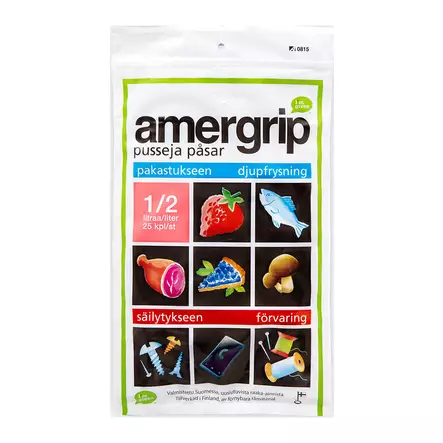 AMERGRIP 1/2 L 25 KPL, 145X1600,05 - Pakastuspussit ja -rasiat - 6430041690542 - 1