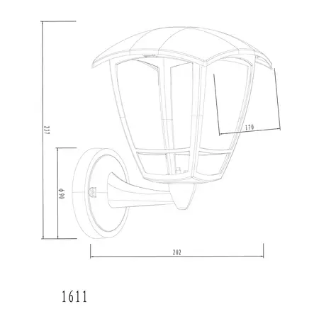 Emax Pihavalaisin seinään AURA, E27, mus - Ulkovalaisimet - 6430066036622 - 2