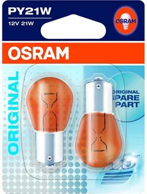 PY21W POLTTIMO 12V 21W OSRAM ORIGINAL 2KPL/PKT - Polttimot ja polttimotarvikkeet - 4050300925462 - 2