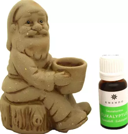 Saunatonttu istuva ja saunatuoksu eukalyptus 10ml Emendo - Sauna- ja löylytuoksut - 6417892022722 - 1