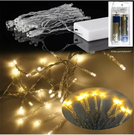 SISÄVALOSARJA 30xLED Lämmin valkoinen Paristokäyttöinen - Valosarjat paristokäyttöiset - 6438159117852 - 1