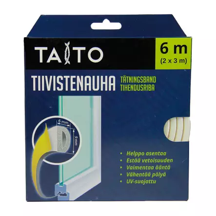 TIIVISTENAUHA D 2x3m VALKOINEN TAITO - Ikkuna- ja ovitiivisteet - 6416096205702 - 1