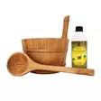 Puukiulusetti + Tervaleijona 500 ml - Kiulut ja löylykauhat - 6417892040122 - 1
