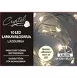 LED LANKAVALOSARJA 10LED LÄMMIN VALKOINEN - Valosarjat paristokäyttöiset - 6438159129602 - 1