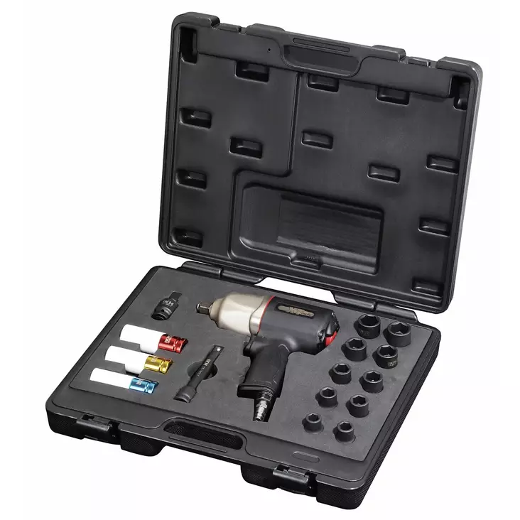 Mutterinväännin ja paineilmahylsysarja 1/2" 814Nm 160os - Mutterinvääntimet ja pulttipyssyt - 6418914760462 - 1