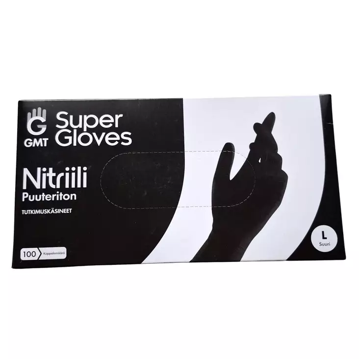 Nitriilikäsine musta L 100 kpl - Suojakäsineet ja suojavälineet - 6438168114422 - 1