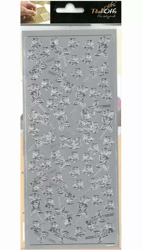 ÄÄRIVIIVATARRA PIENI RUUSU HOPEA - Tarrat ja kiiltokuvat - 6417715093212 - 1