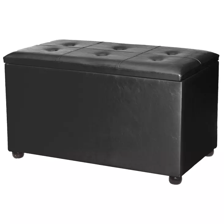 ARKKU KEINONAHKA MUSTA 90x50x51CM 4LIVING - Koriste-esineet - 6410413047792 - 1