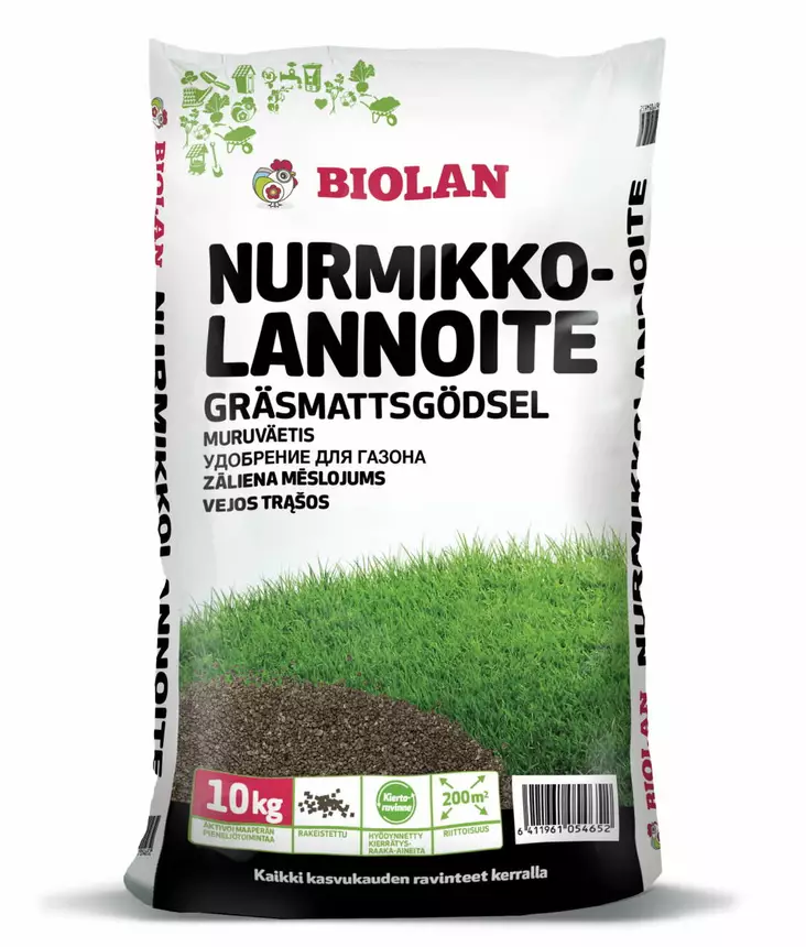 BIOLAN NURMIKKOLANNOITE 10L - Lannoitteet - 6411961054652 - 1