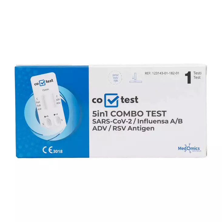 Co-Test 5in1 SARS-CoV2/ Infl A/B/ADV/RSV - Kotitestit - 6974167891822 - 1