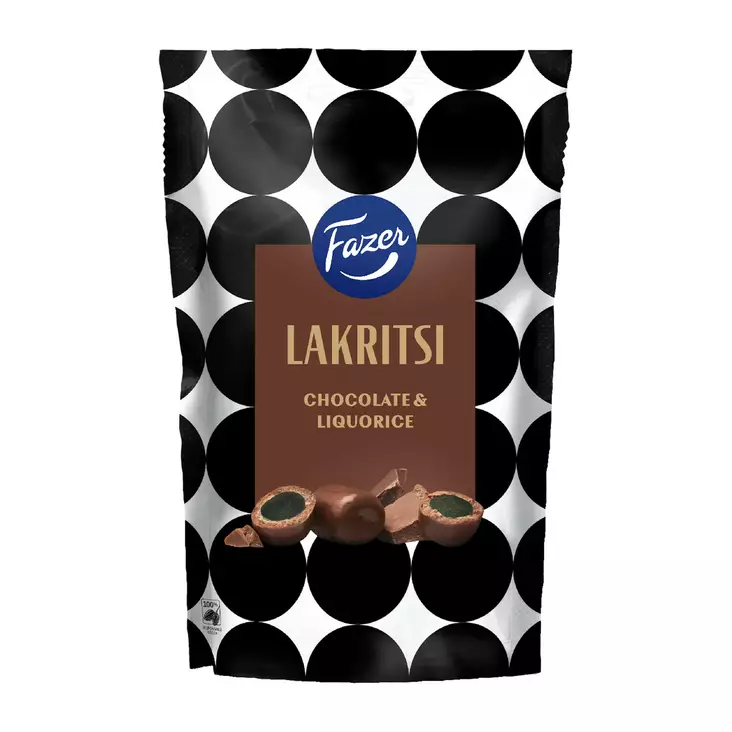 Fazer Lakritsi Chocolat karkkipussi 140g - Makeiset ja naposteltavat - 6416453061972 - 1