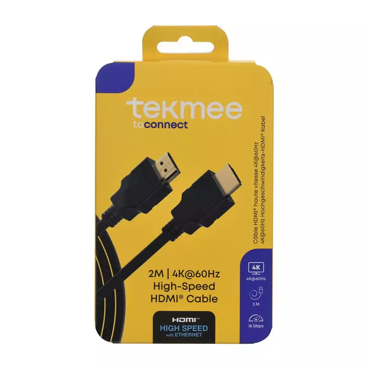 TEKMEE HDMI-kaapeli 4K high speed 2M - Oheislaitekaapelit ja adapterit - 3661075331702 - 1