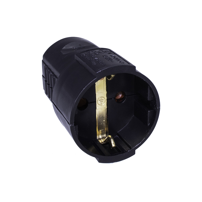 jatkopistorasia maadoitettu musta - Jatkojohdot, kaapelikelat ja tarvikkeet - 6438149403422 - 1