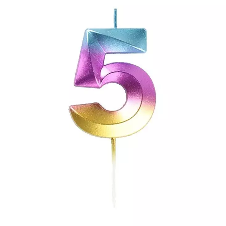 Kakkukynttilä Numero 5 - Juhlakoristeet ja -tarvikkeet - 6410416186252 - 1