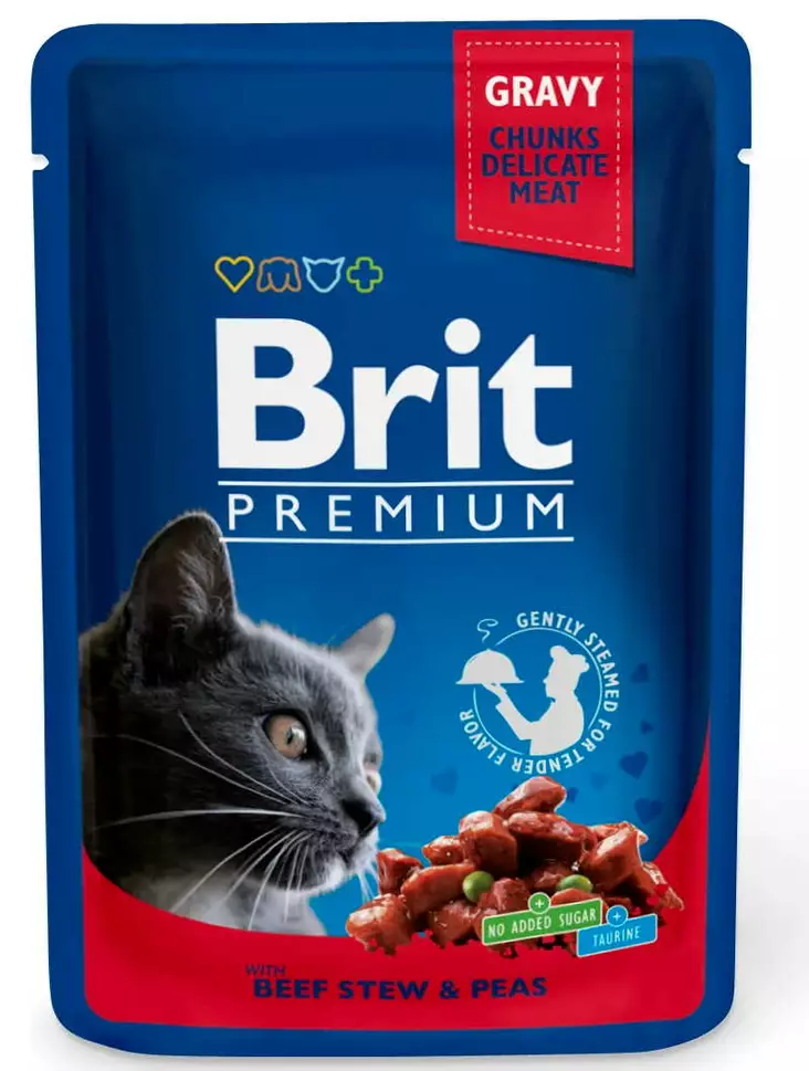 KISSANRUOKA BRIT PREMIUM CAT LIHA-HERNE 100G - Kissanruoat ja herkut - 8595602505982 - 1