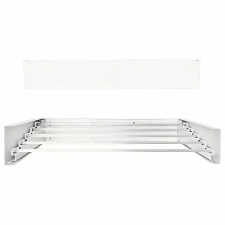 Kuivausteline kokoontaittuva seinään kiinnitettävä 80cm matta valkoinen - Pyykinkuivaustelineet - 6438014374512 - 1