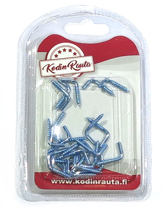 L-koukku 22m 24kpl - Koukut, naulakot ja telineet - 6438417017672 - 1