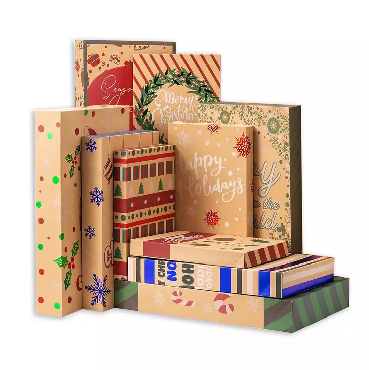 Joulu lahjalaatikko 37,5x24,2x5cm ruskea - Lahjakassit joulu - 6438506009182 - 1