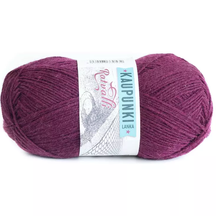 Lanka Rotvalli 43 Viininpunainen 100 g - Sukkalangat - 6430063330532 - 1